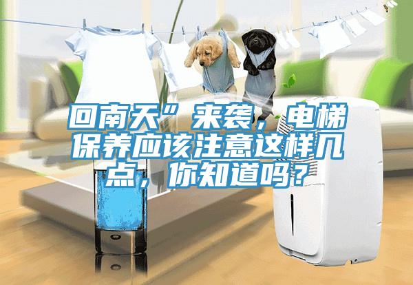 回南天”來(lái)襲，電梯保養應該注意這樣幾點(diǎn)，你知道嗎？