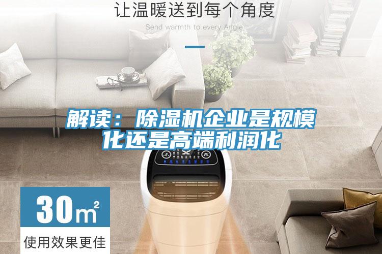 解讀：除濕機企業(yè)是規?；€是高端利潤化