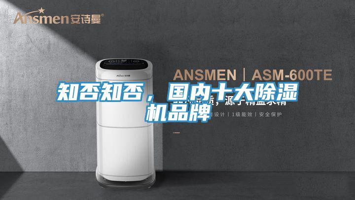 知否知否，國內十大除濕機品牌
