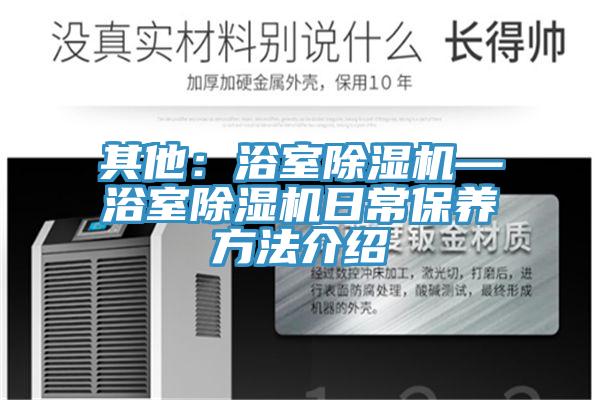 其他：浴室除濕機—浴室除濕機日常保養方法介紹