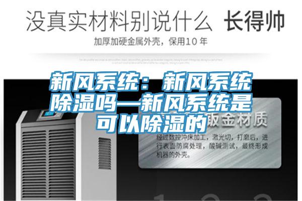 新風(fēng)系統：新風(fēng)系統除濕嗎—新風(fēng)系統是可以除濕的