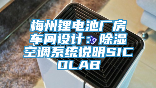 梅州鋰電池廠(chǎng)房車(chē)間設計：除濕空調系統說(shuō)明SICOLAB