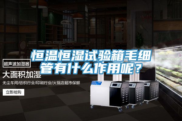 恒溫恒濕試驗箱毛細管有什么作用呢？