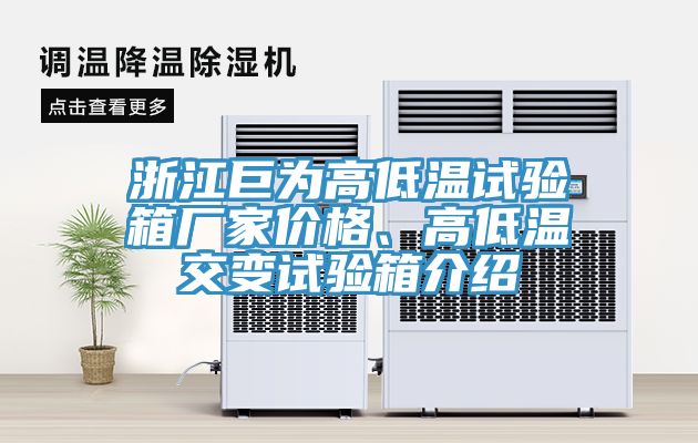 浙江巨為高低溫試驗箱廠(chǎng)家價(jià)格、高低溫交變試驗箱介紹